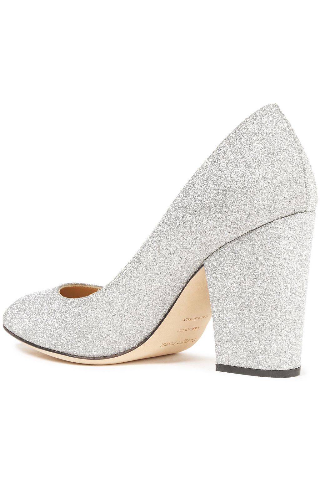 SERGIO ROSSI Glittered leather pumps