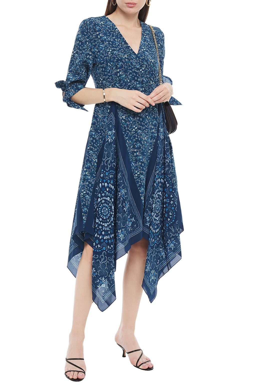 ALTUZARRA Asymmetric printed silk crepe de chine dress