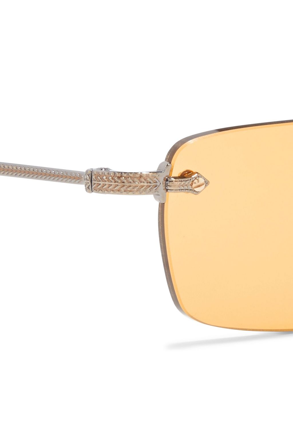 OLIVER PEOPLES Daveigh rectangle-frame burnished gold-tone sunglasses