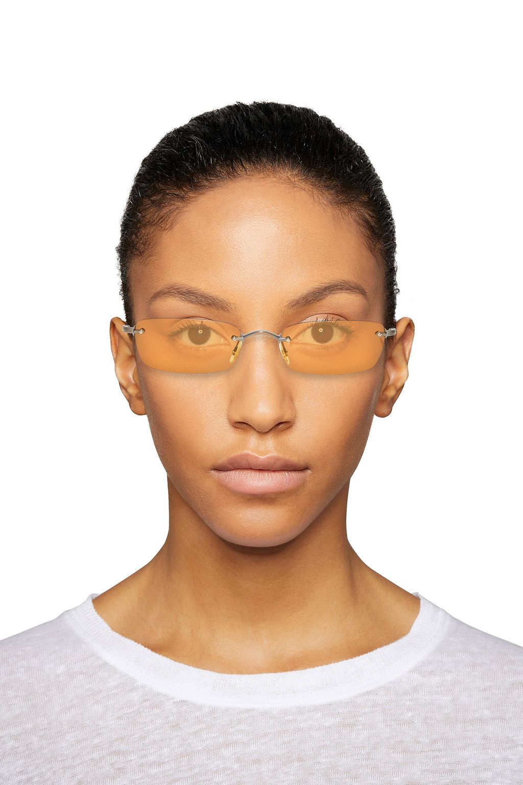 OLIVER PEOPLES Daveigh rectangle-frame burnished gold-tone sunglasses