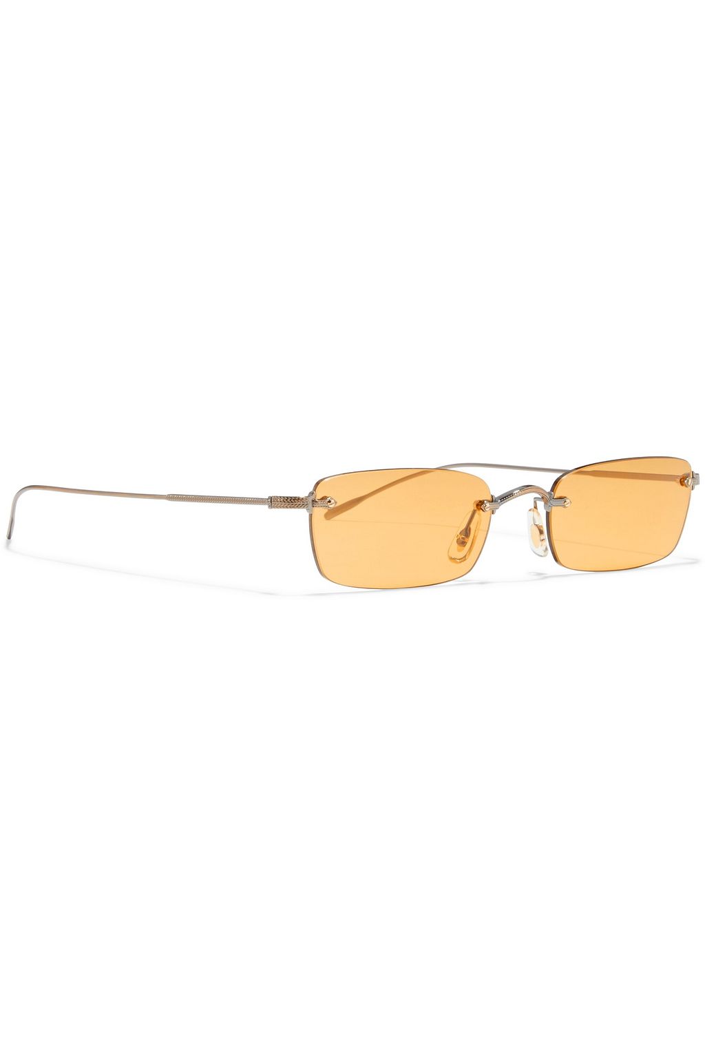 OLIVER PEOPLES Daveigh rectangle-frame burnished gold-tone sunglasses