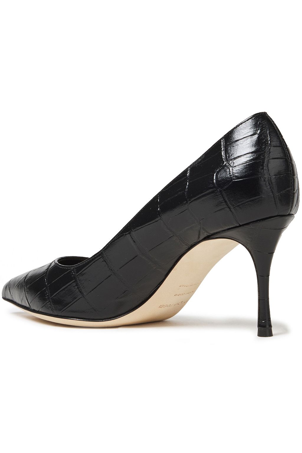 SERGIO ROSSI Croc-effect leather pumps