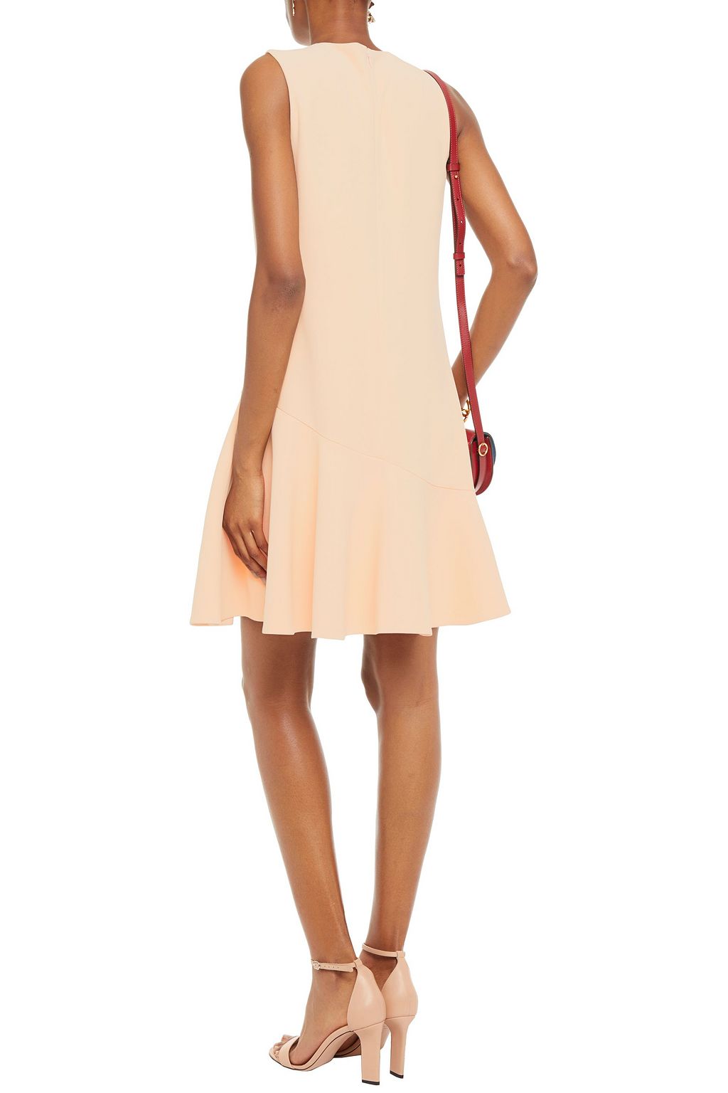 VICTORIA, VICTORIA BECKHAM Fluted crepe mini dress