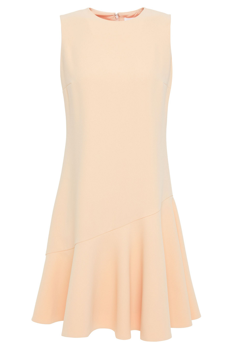 Victoria Beckham Fluted Crepe Mini Dress In Blush