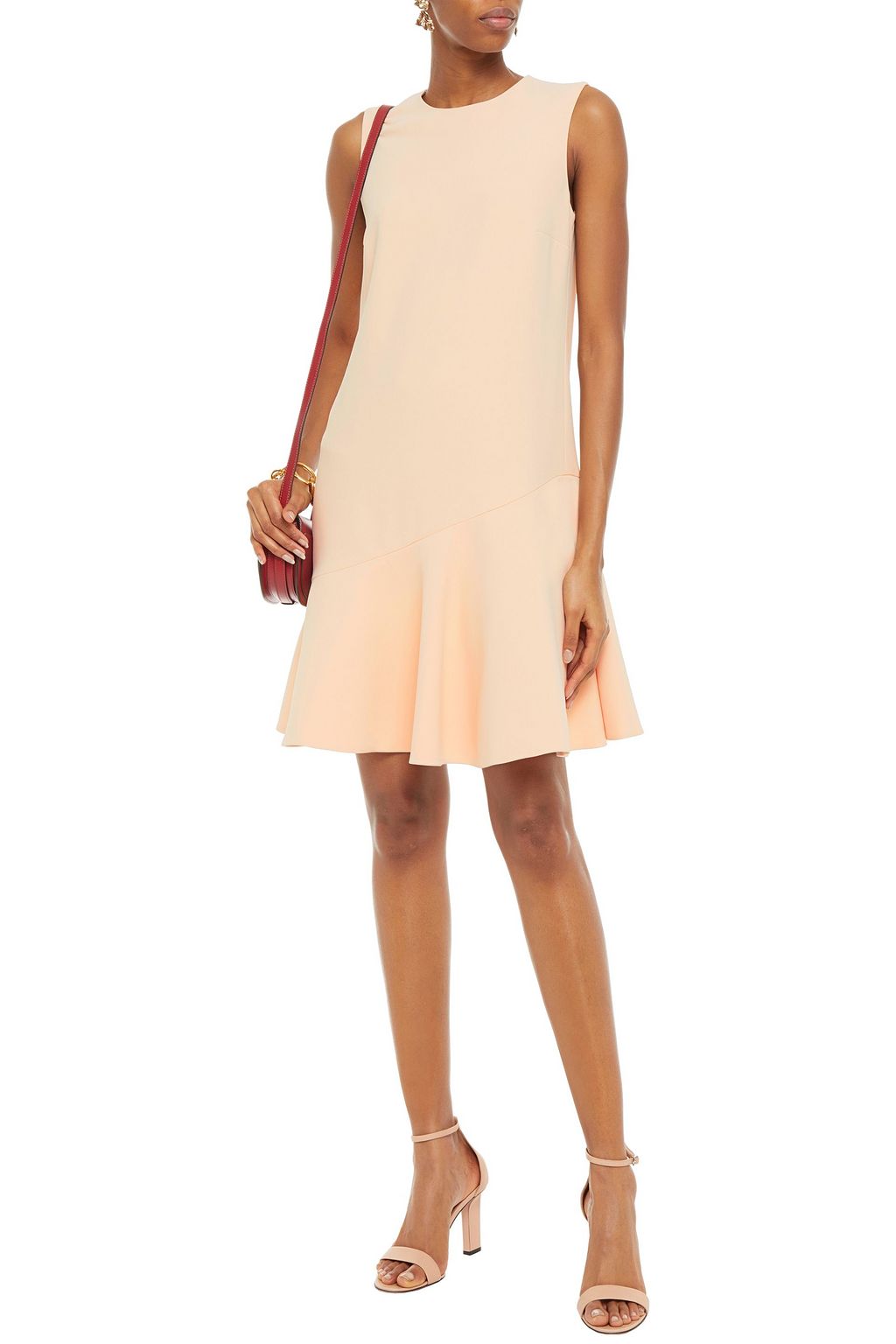 VICTORIA, VICTORIA BECKHAM Fluted crepe mini dress