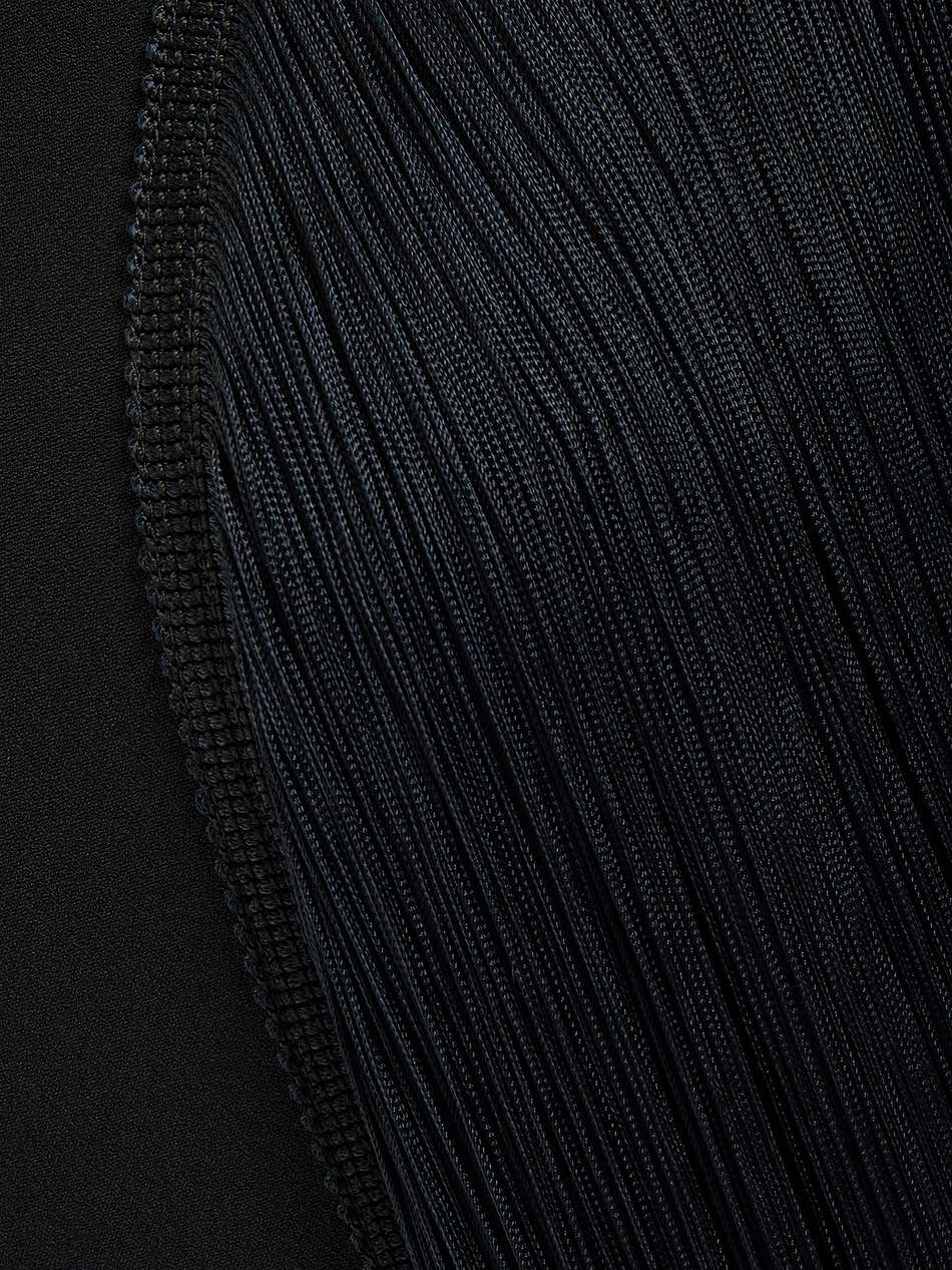 fringed crepe mini dress