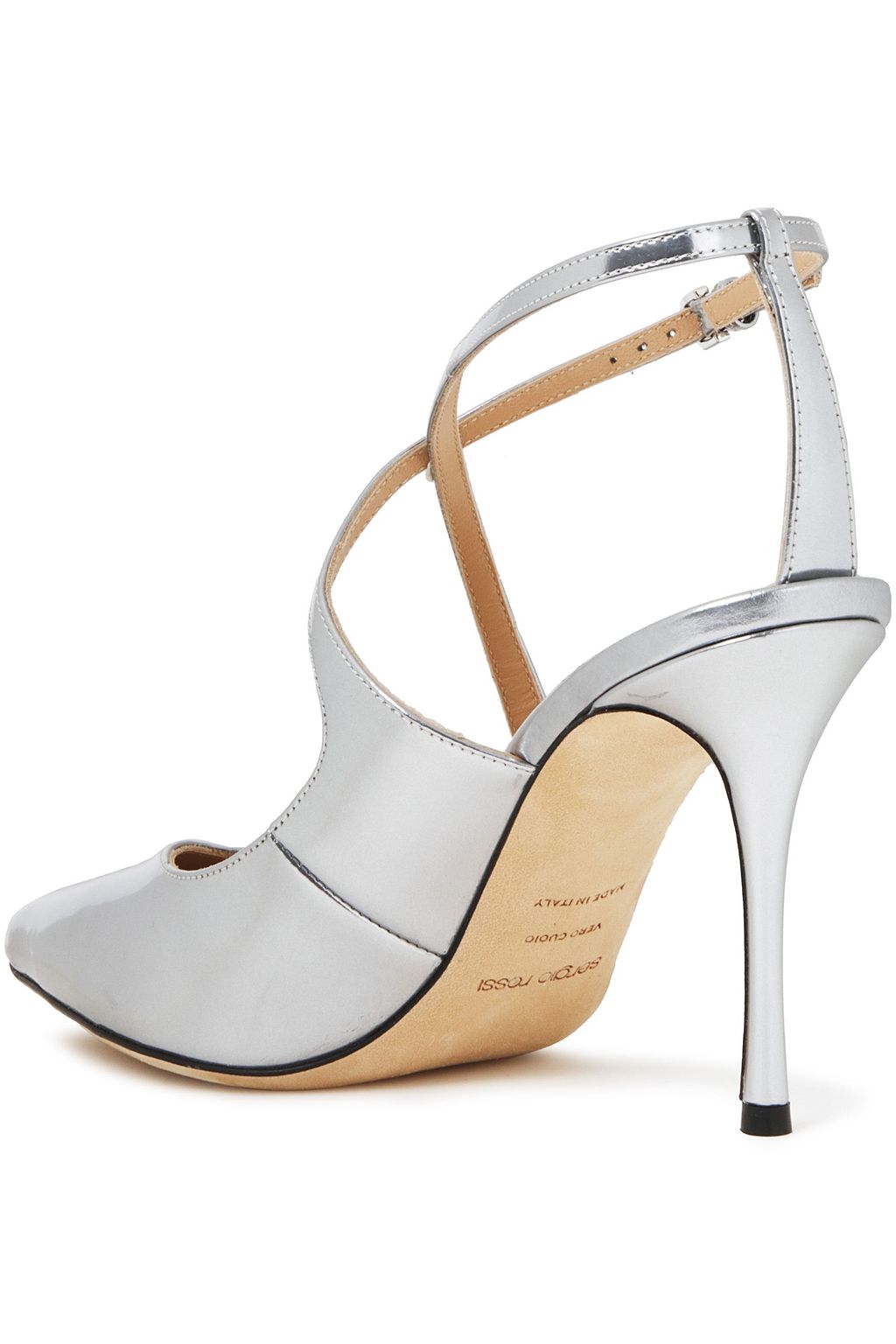 SERGIO ROSSI Mirrored-leather pumps