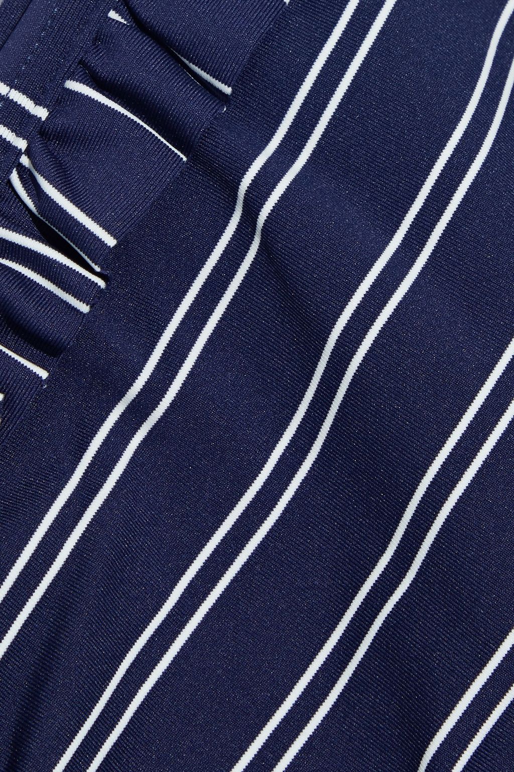 SOLID & STRIPED The Millie ruffled striped low-rise bikini briefs