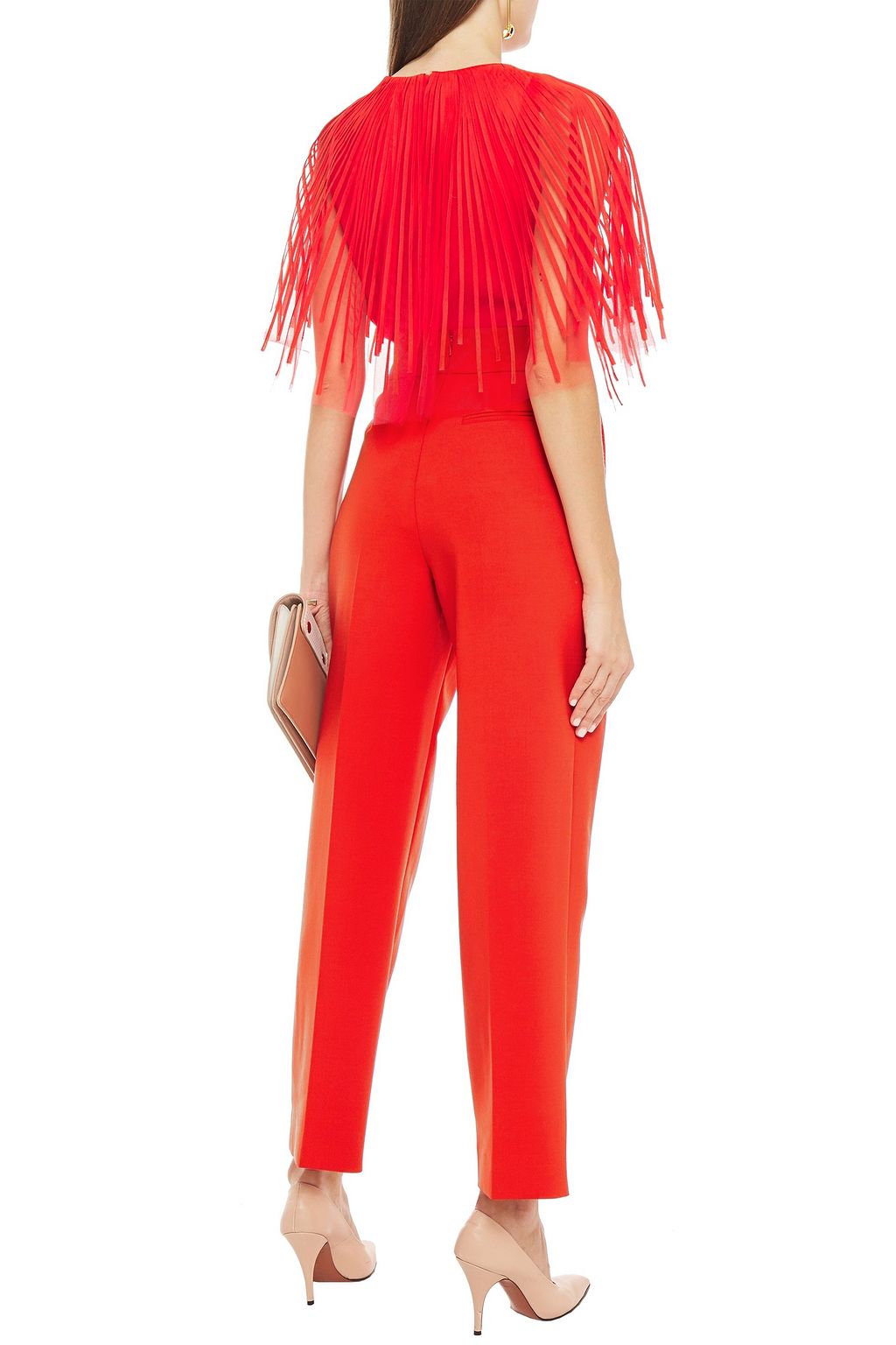 OSCAR DE LA RENTA Wool-blend crepe straight-leg pants