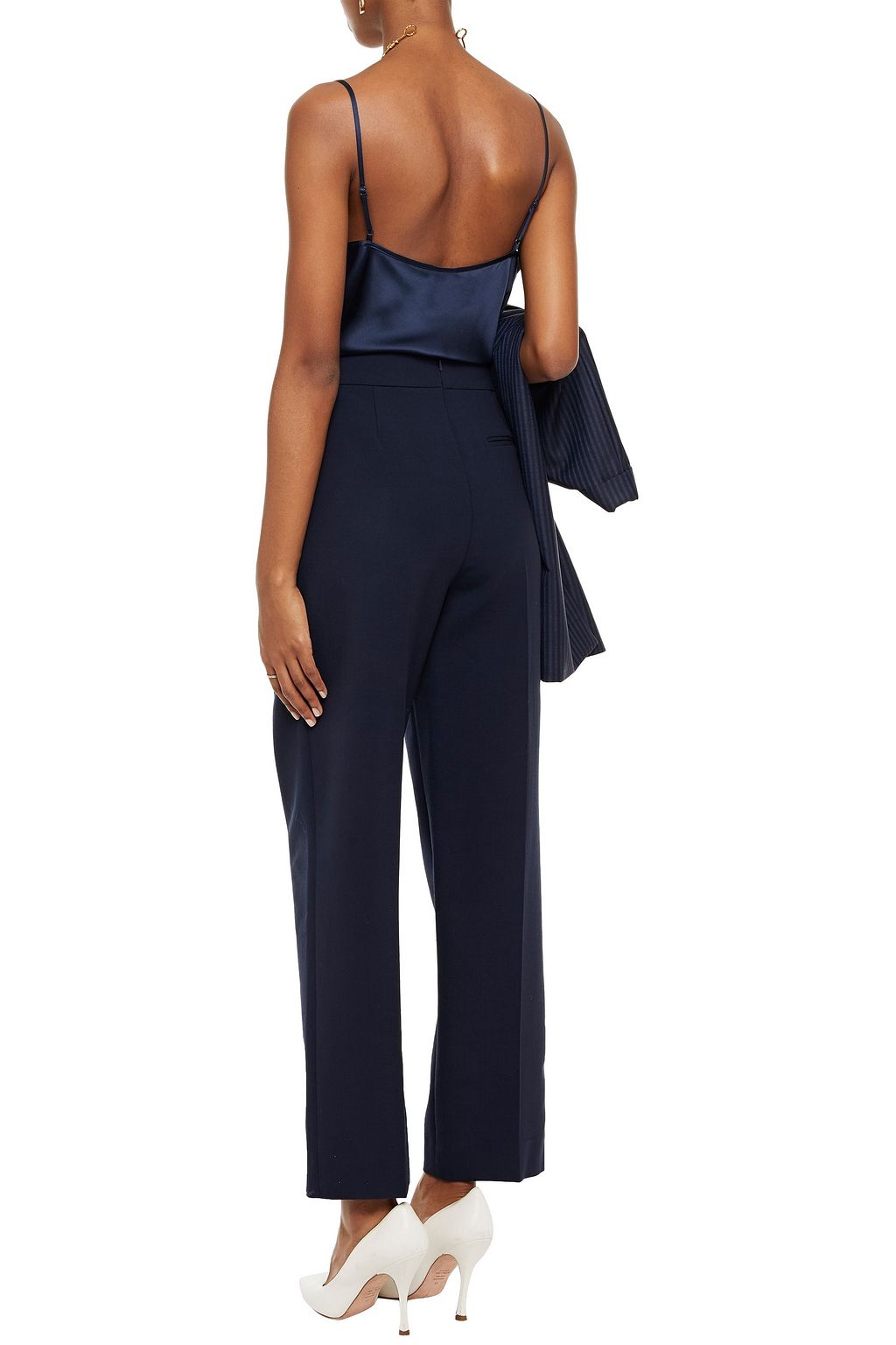 OSCAR DE LA RENTA Wool-blend crepe straight-leg pants