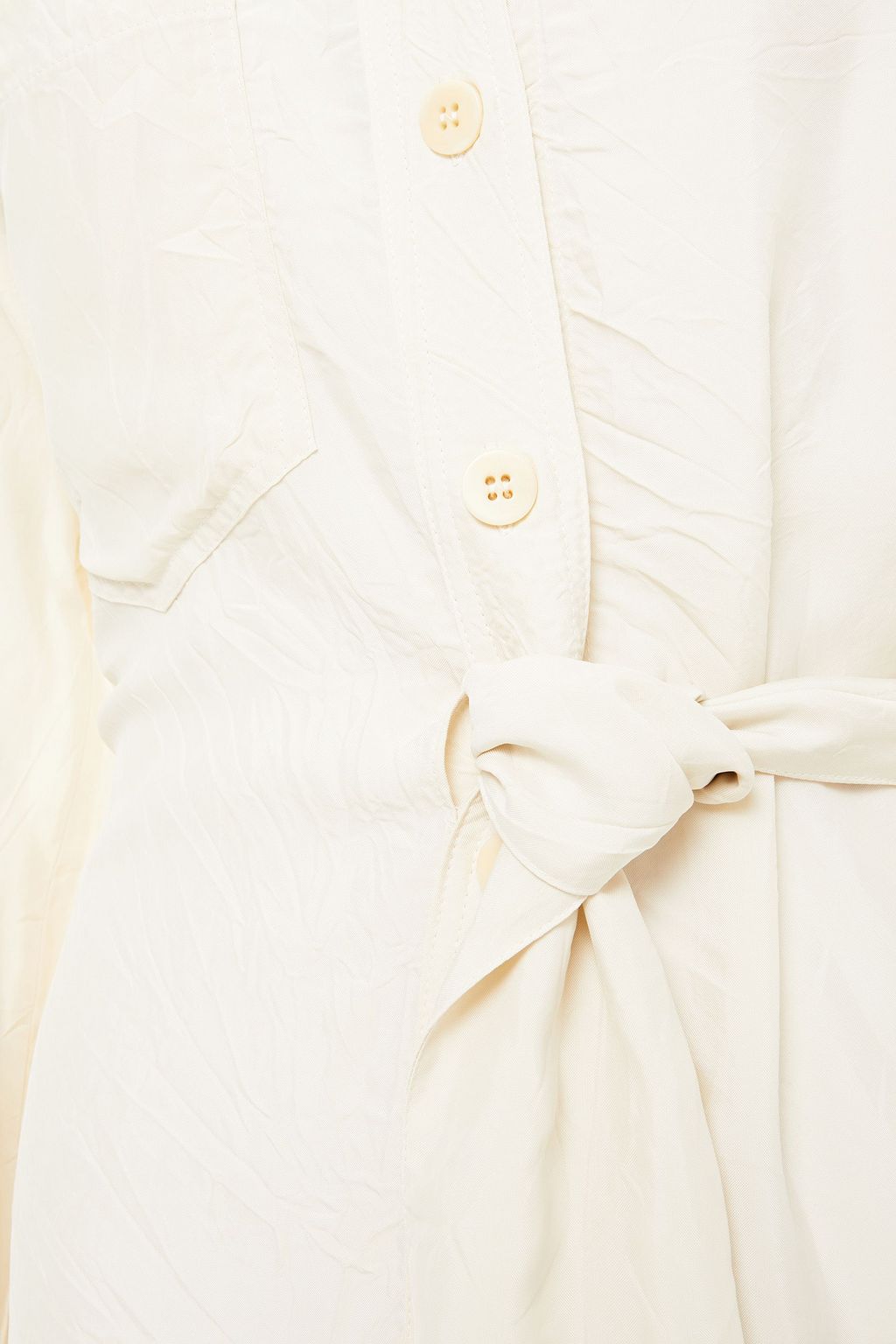 NANUSHKA Mona belted crinkled-crepe midi dress