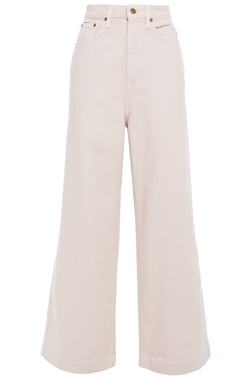 cream wide leg jeans