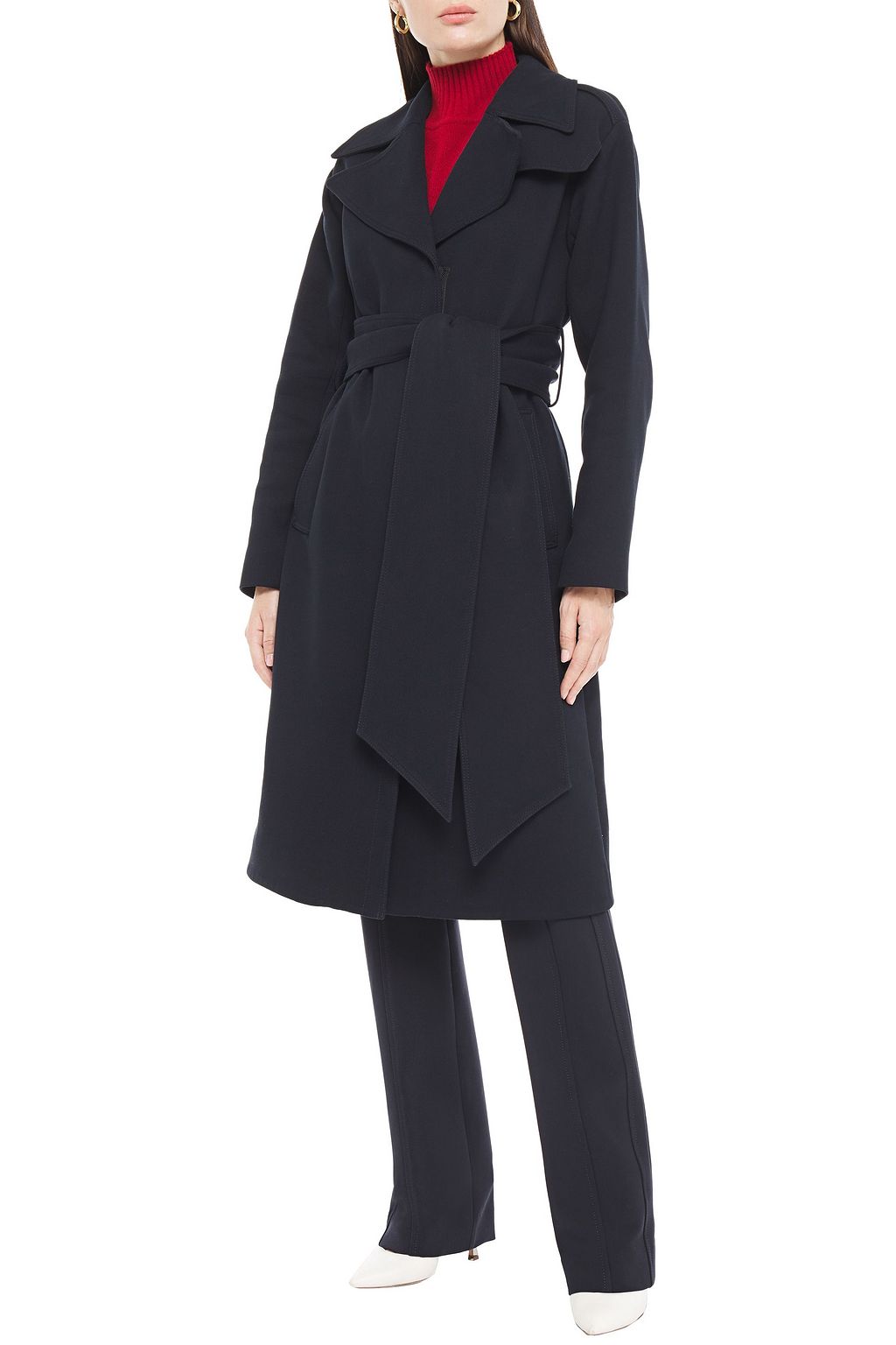 VICTORIA, VICTORIA BECKHAM Belted cotton-blend twill coat