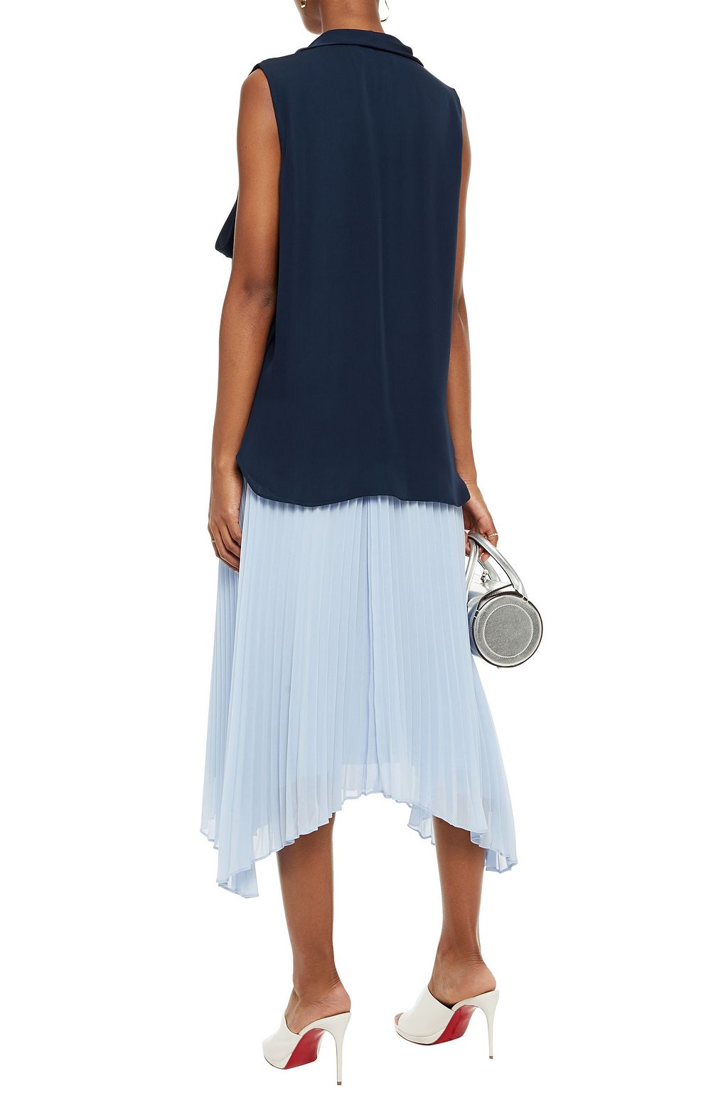 OSCAR DE LA RENTA Bow-detailed silk crepe de chine top