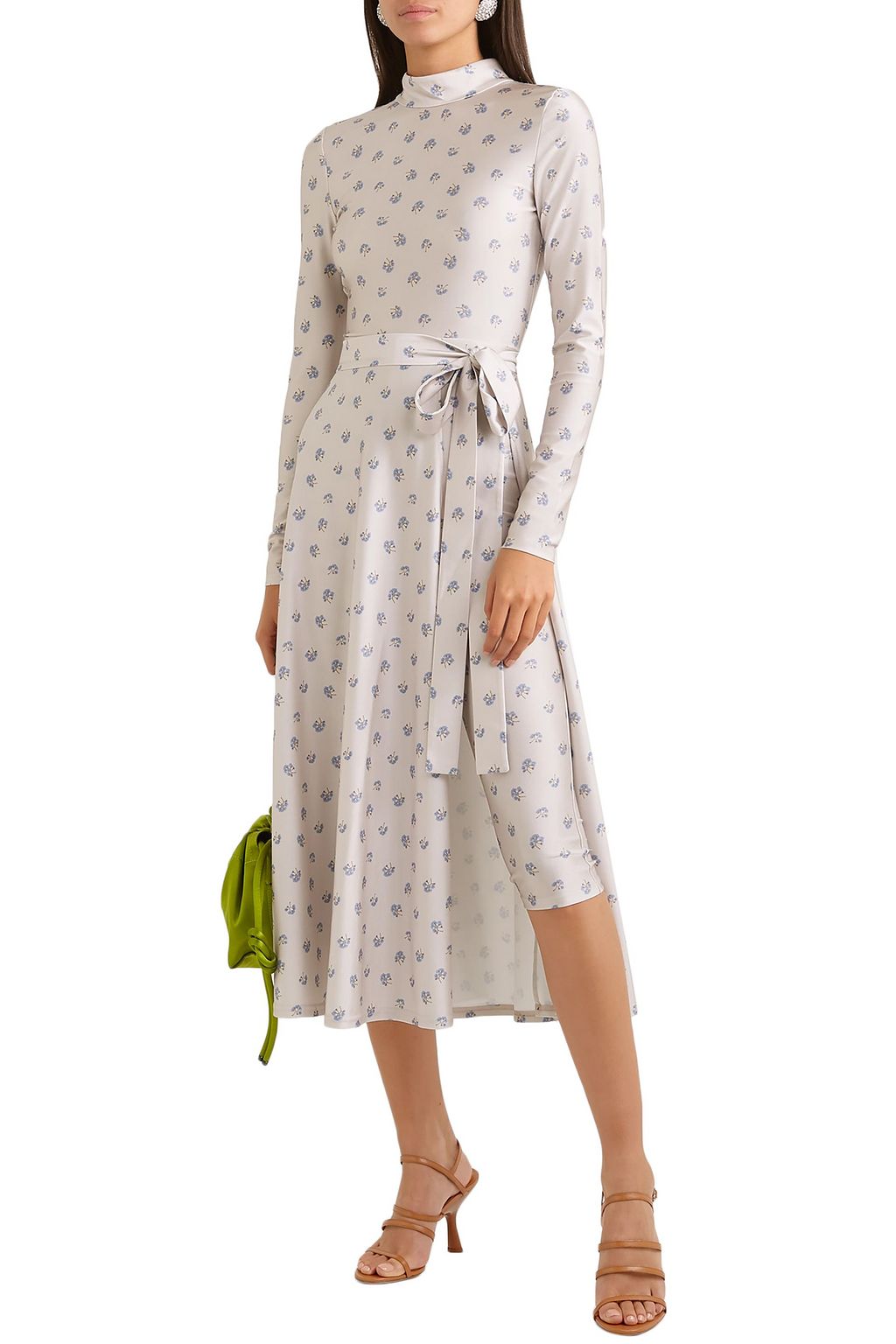 ROTATE BIRGER CHRISTENSEN Open-back layered floral-print stretch-jersey bodysuit