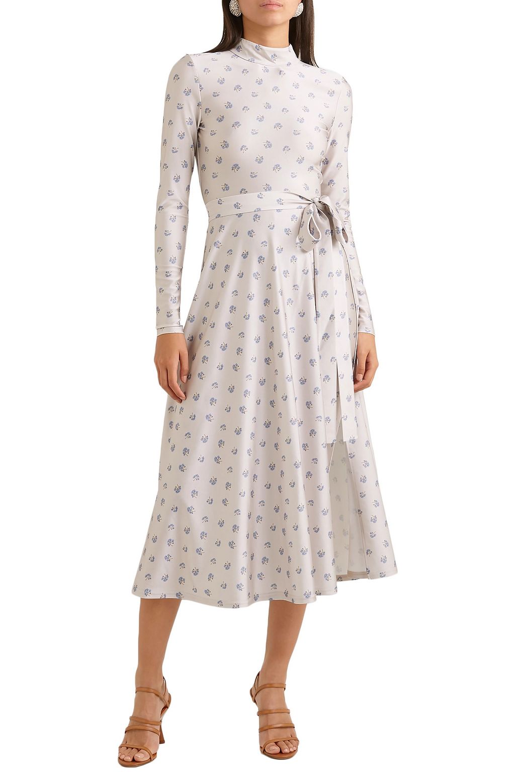 ROTATE BIRGER CHRISTENSEN Open-back layered floral-print stretch-jersey bodysuit