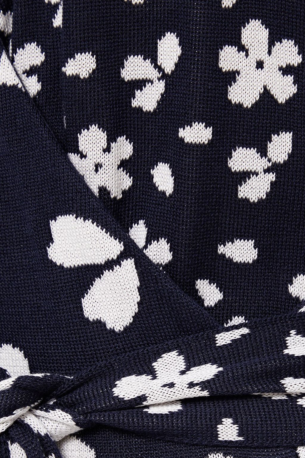 OSCAR DE LA RENTA Ruffled silk and cotton-blend floral-jacquard wrap dress