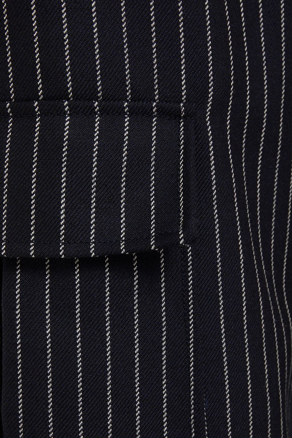 OSCAR DE LA RENTA Belted pinstriped wool and mohair-blend twill wide-leg pants