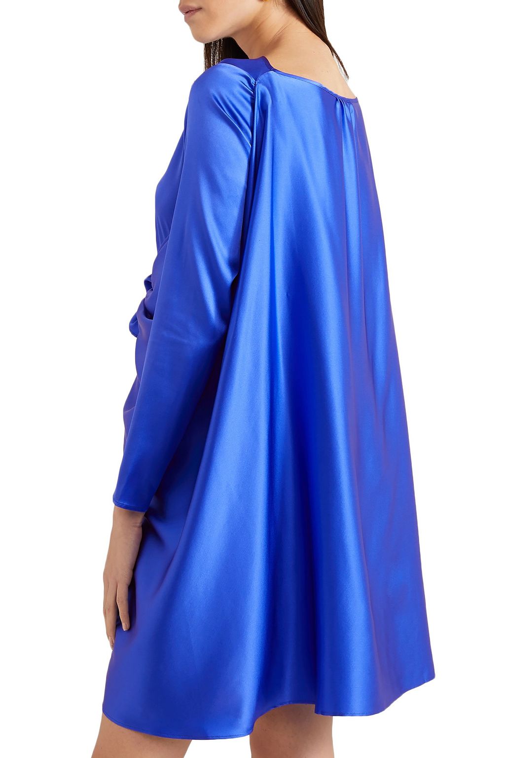BERNADETTE Judy cape-effect stretch-silk satin mini dress