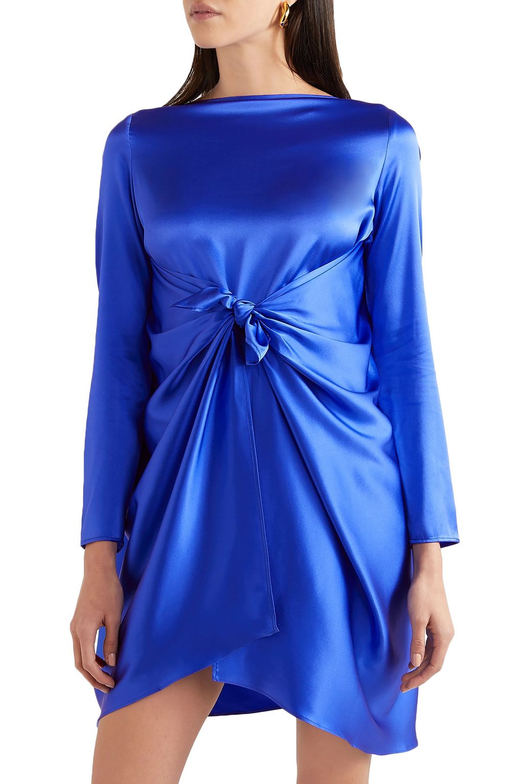 BERNADETTE Judy cape-effect stretch-silk satin mini dress