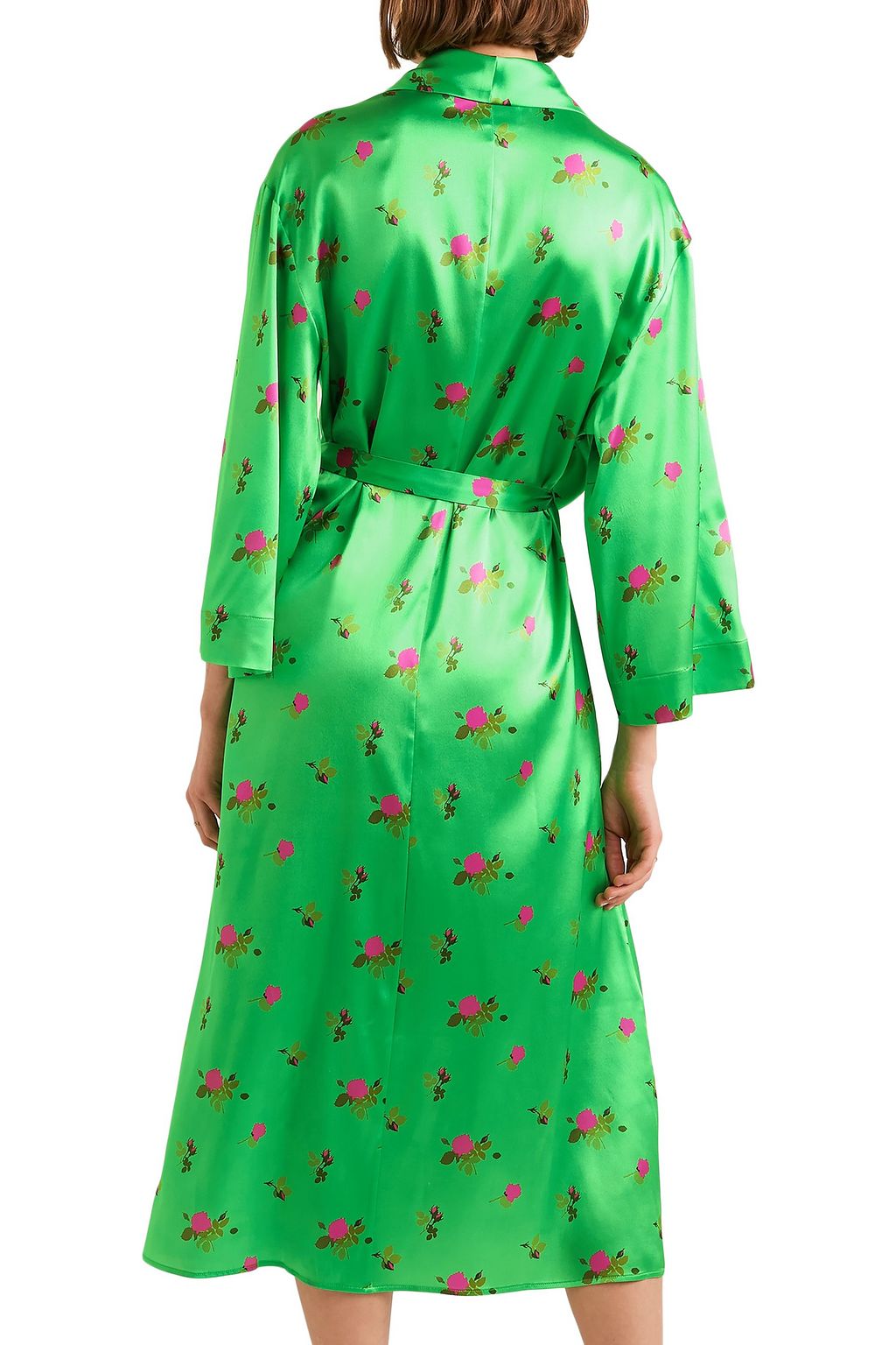 BERNADETTE Elle floral-print stretch-silk satin wrap dress