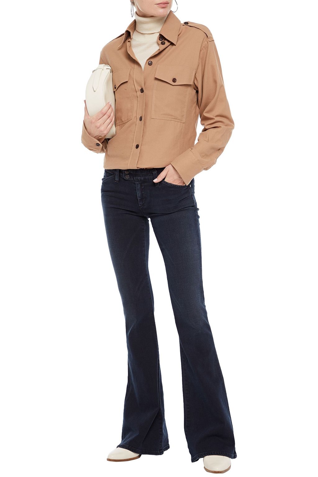 GOLDSIGN Faded low-rise flared jeans