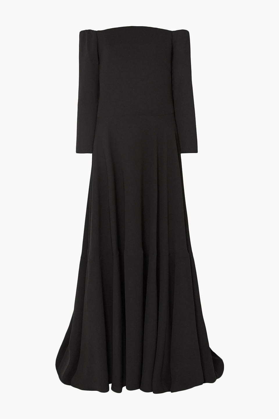 Valentino Woman Tiered Off-the-shoulder Silk-cady Gown Black Size 42