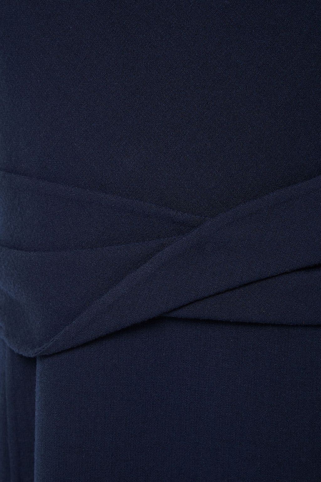OSCAR DE LA RENTA Draped wool-blend crepe midi dress