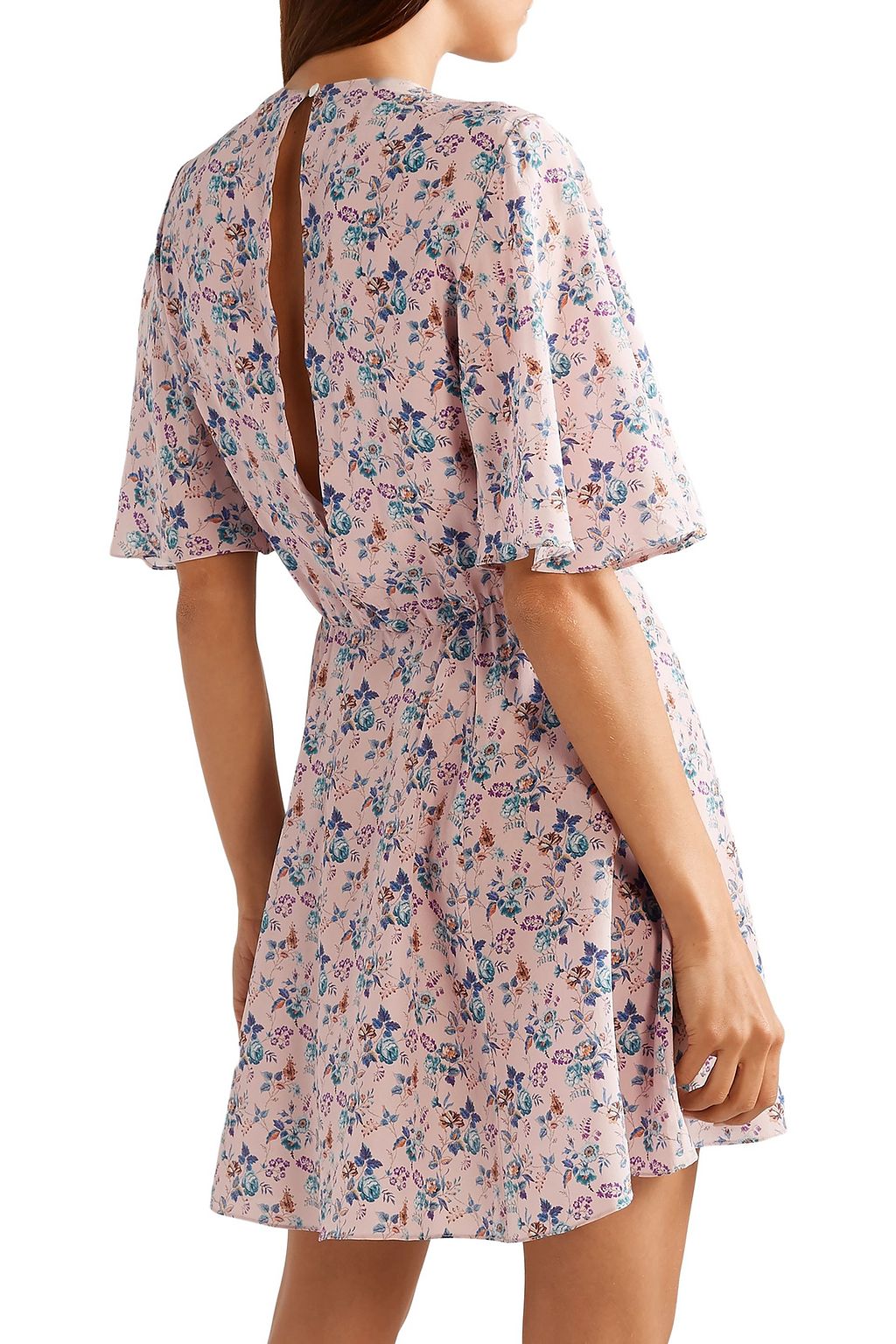 LES RÊVERIES Floral-print silk crepe de chine mini dress