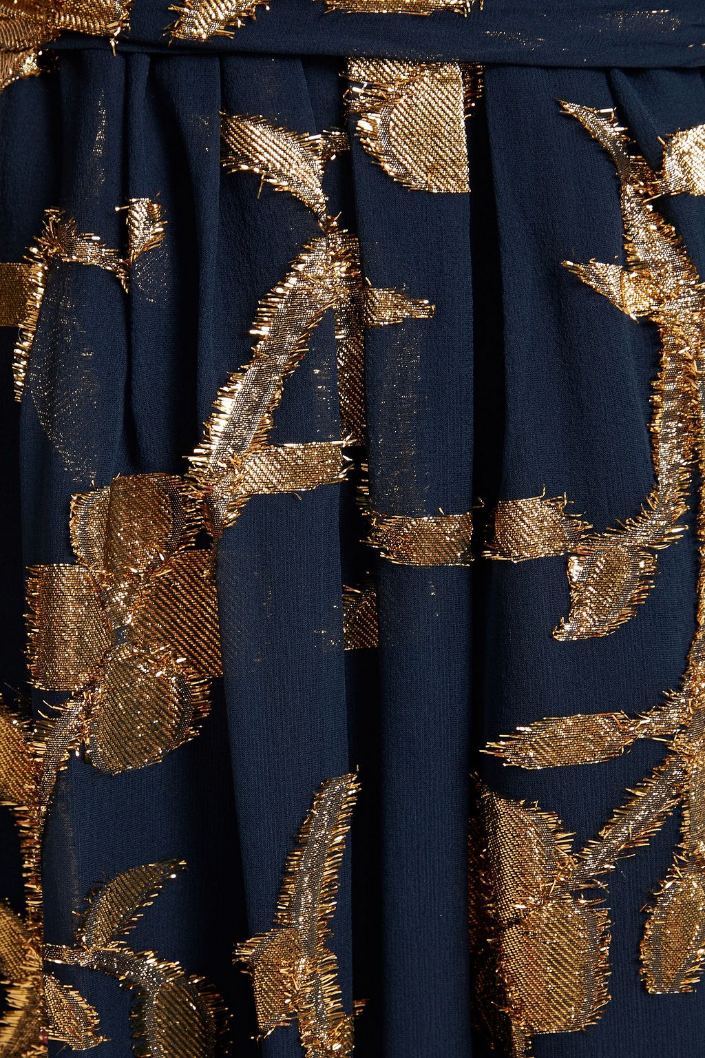 OSCAR DE LA RENTA Metallic fil coupé silk-blend chiffon midi dress