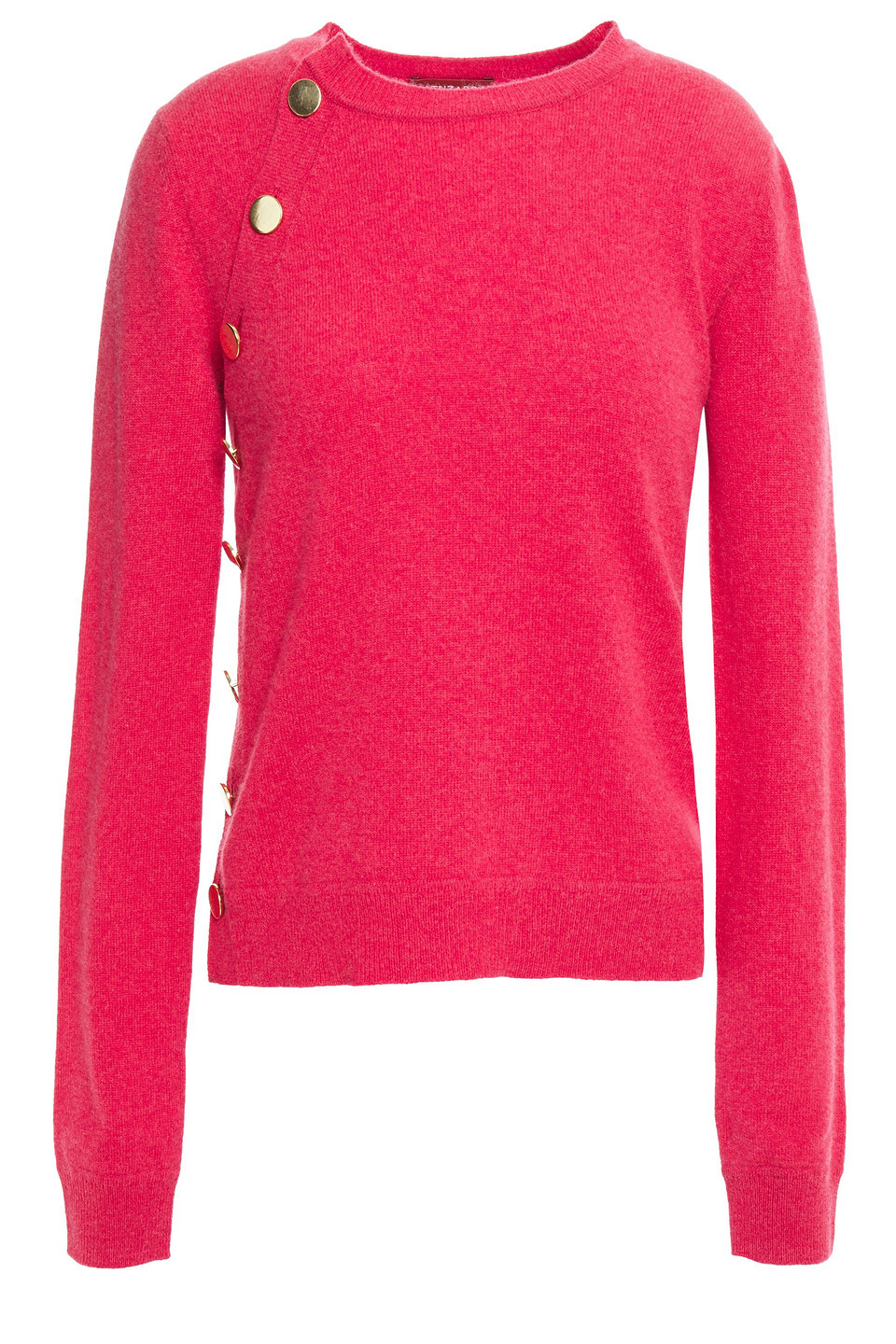 Altuzarra Woman Button-detailed Mélange Cashmere Sweater Coral Size S