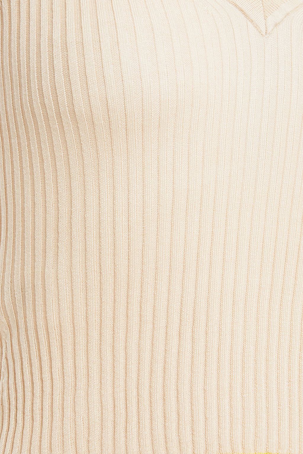 ALTUZARRA Parrish cropped ribbed silk and cotton-blend top