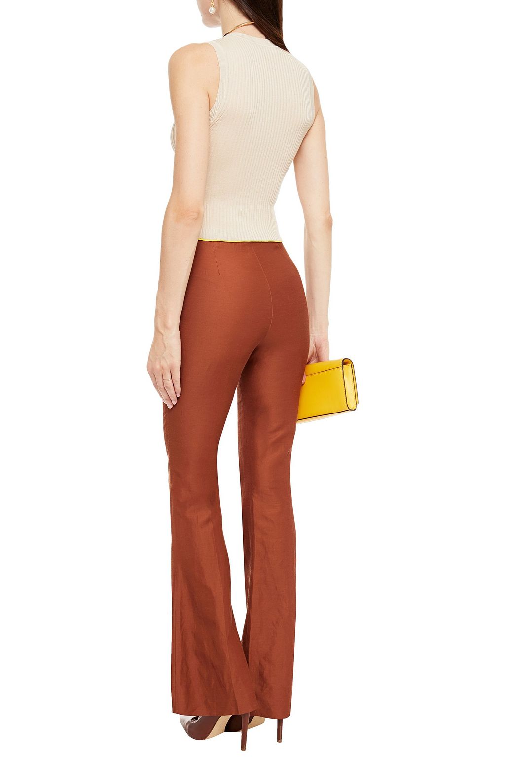 ALTUZARRA Parrish cropped ribbed silk and cotton-blend top