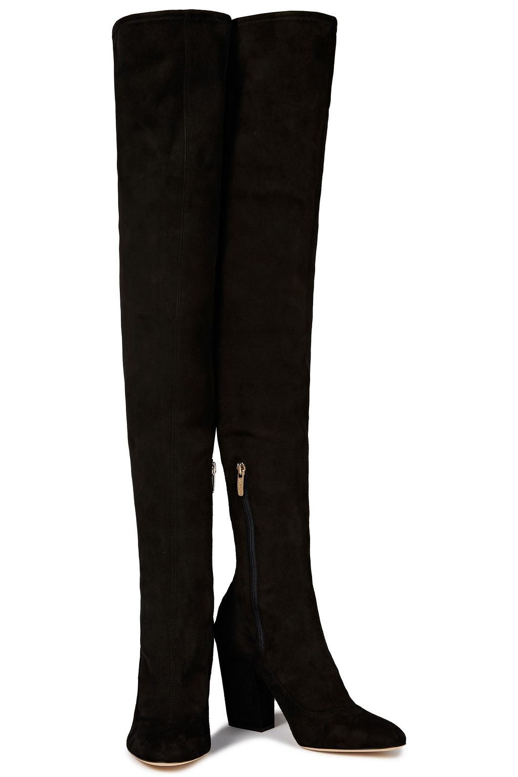 SERGIO ROSSI Textured-leather over-the-knee boots