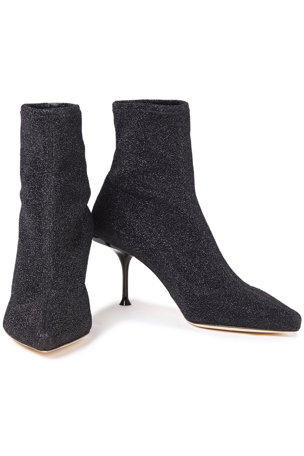SERGIO ROSSI sr Milano metallic stretch-knit sock boots