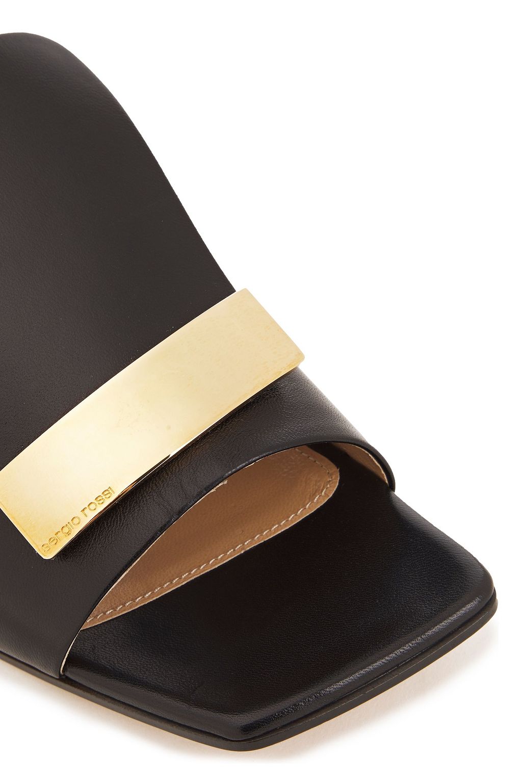SERGIO ROSSI Embellished leather mules