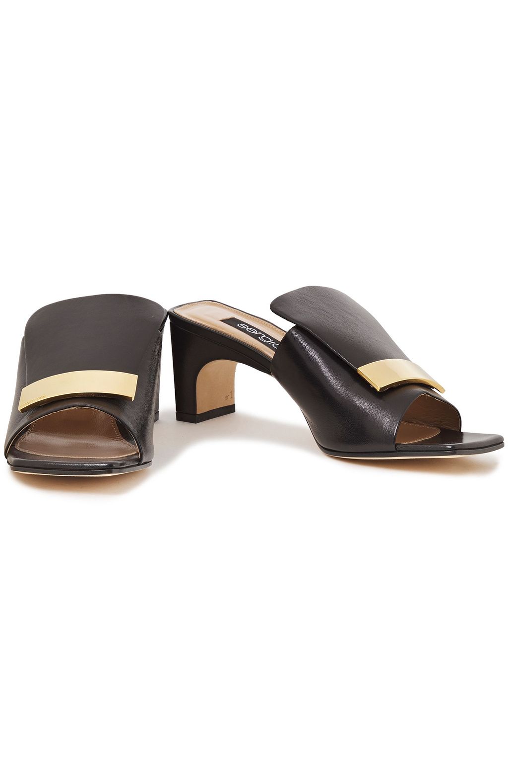 SERGIO ROSSI Embellished leather mules