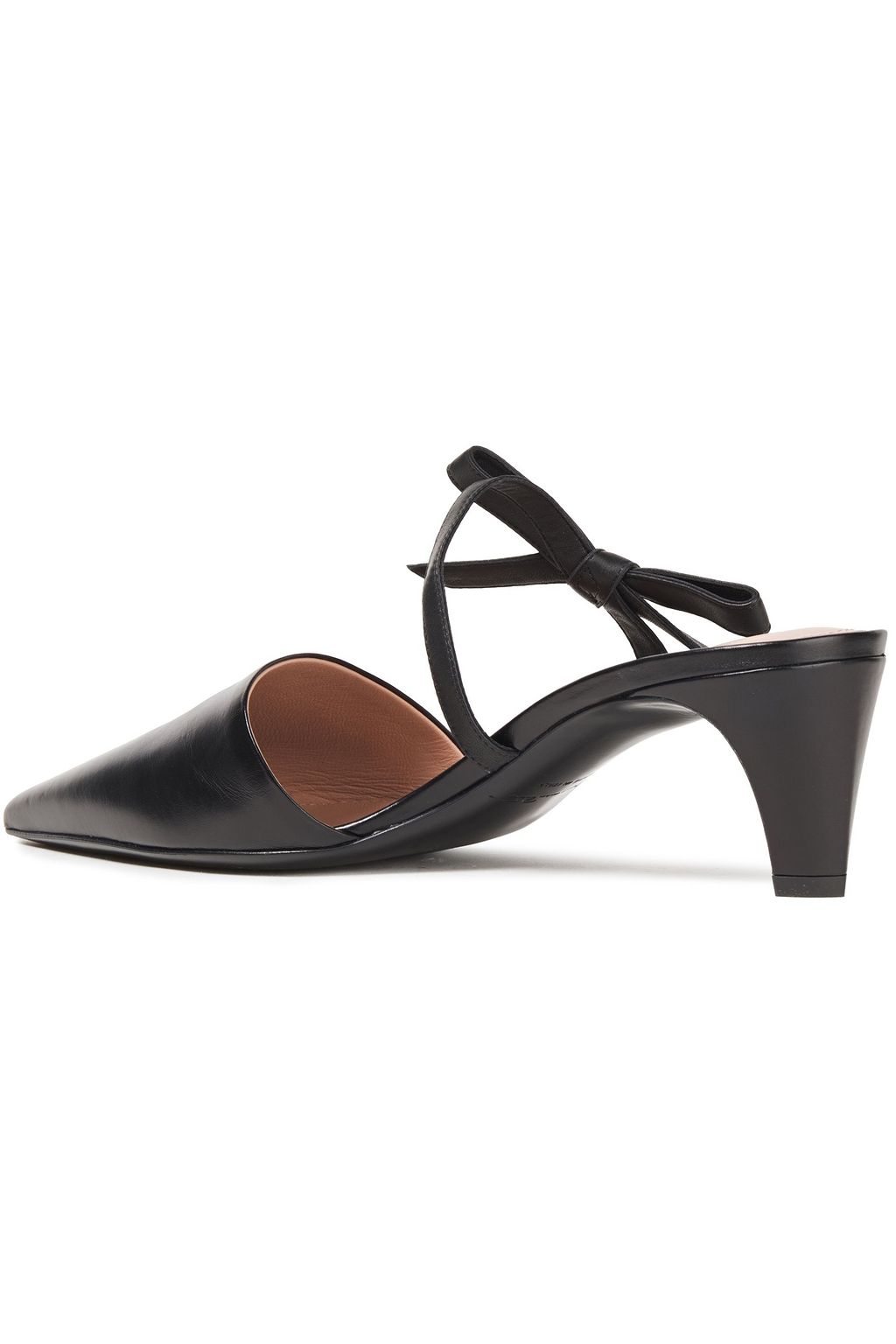 OSCAR DE LA RENTA Bow-embellished leather mules