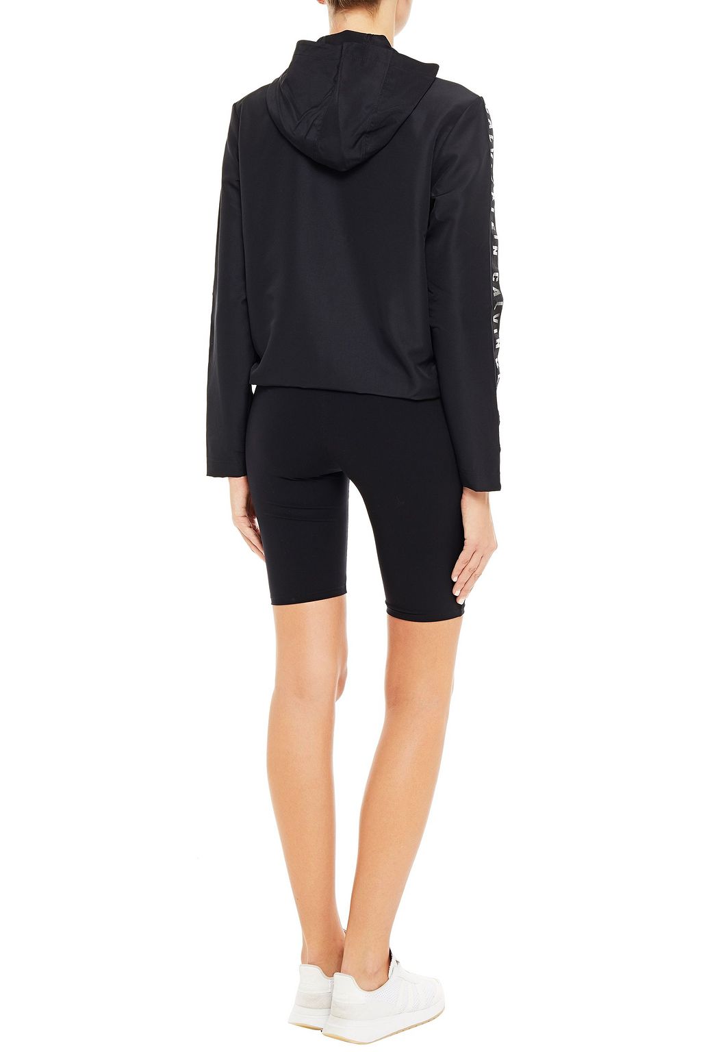 CALVIN KLEIN PERFORMANCE Monogram-trimmed printed shell hoodie