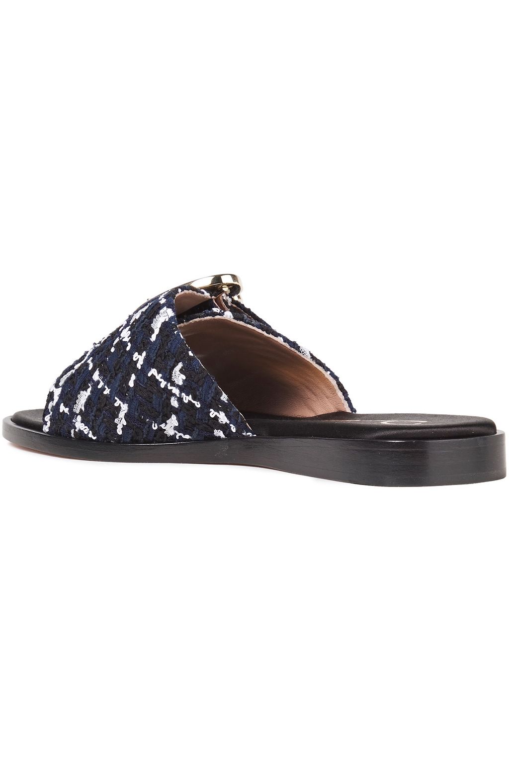 OSCAR DE LA RENTA Buckled tweed slides