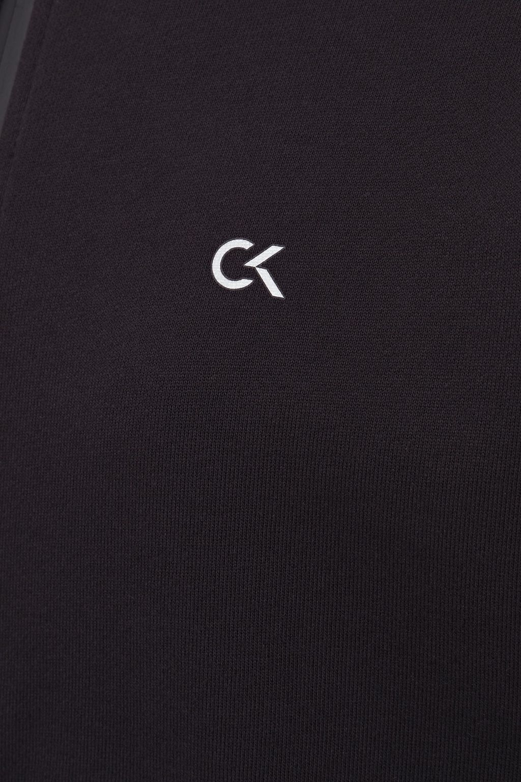 CALVIN KLEIN PERFORMANCE Color-block printed French cotton-terry hoodie