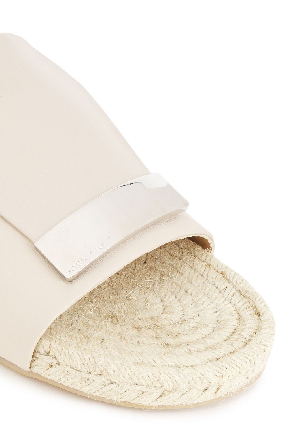 SERGIO ROSSI Embellished leather slides