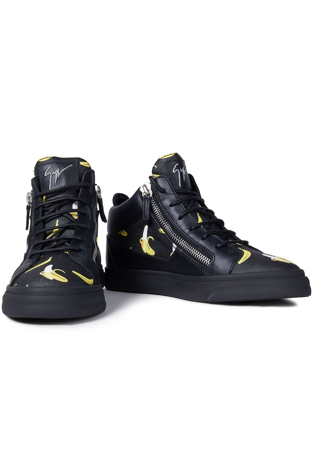 GIUSEPPE ZANOTTI Kidlondon printed textured-leather high-top sneakers