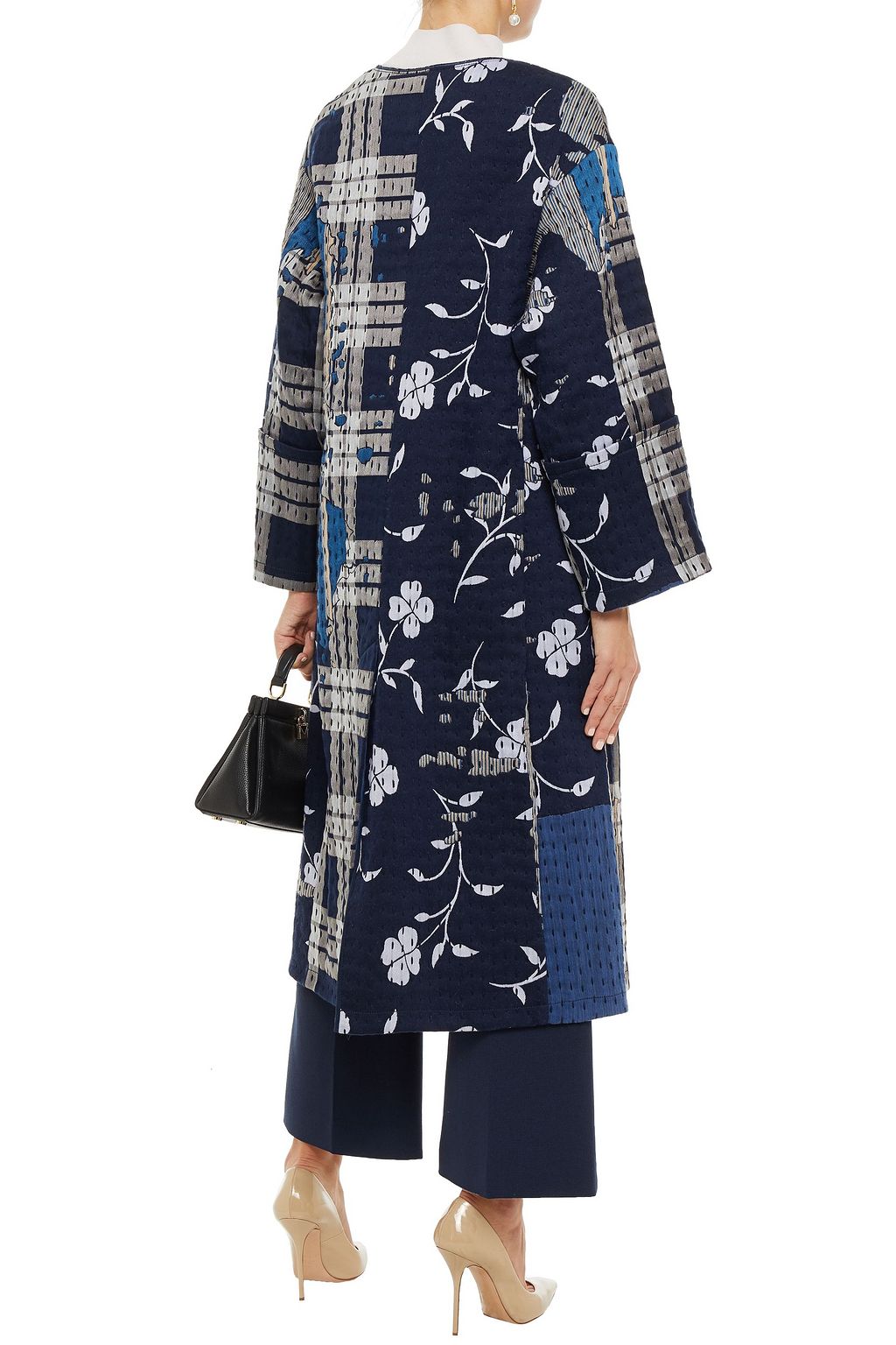 OSCAR DE LA RENTA Patchwork-effect jacquard coat