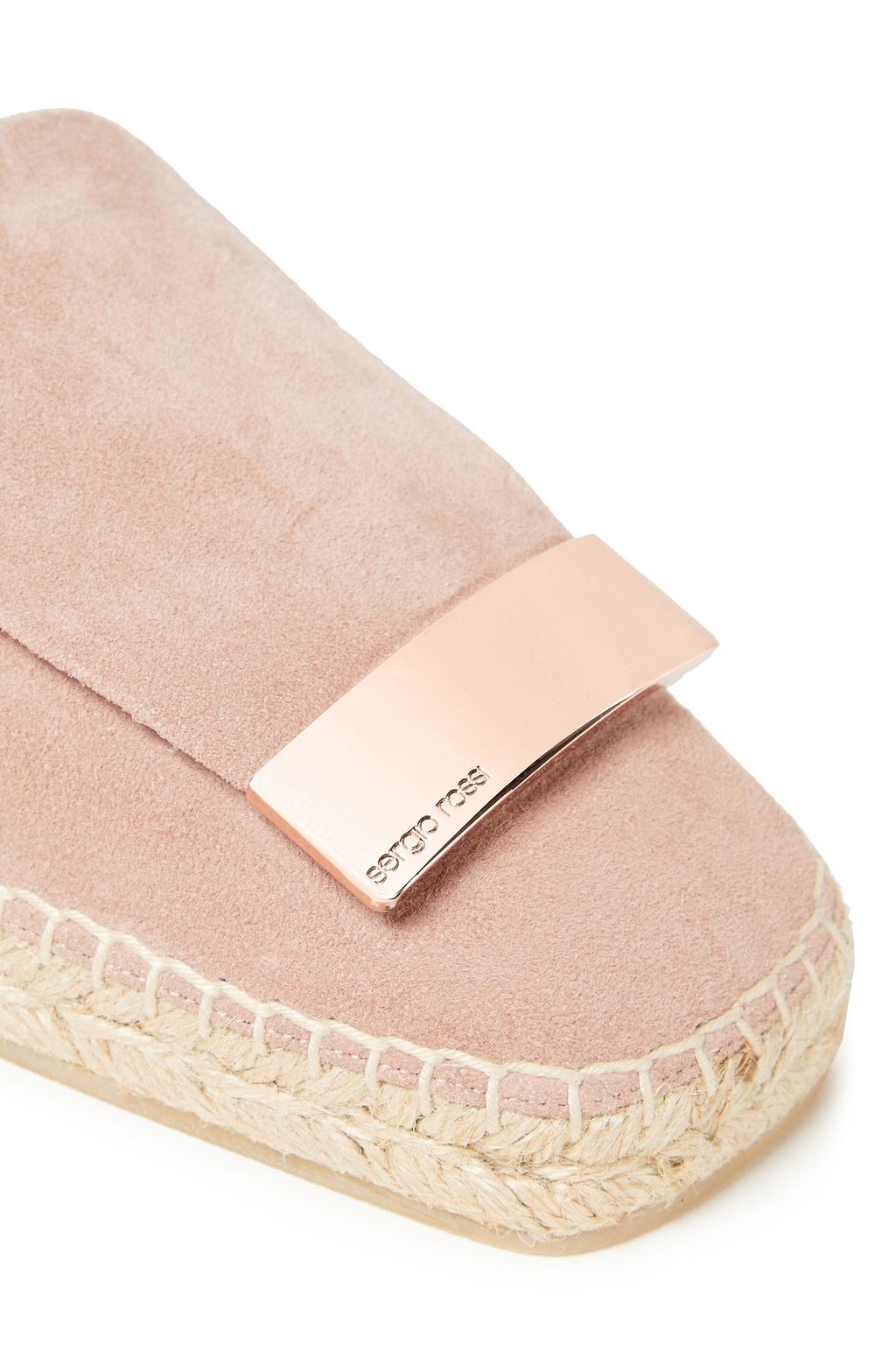SERGIO ROSSI Embellished suede espadrilles