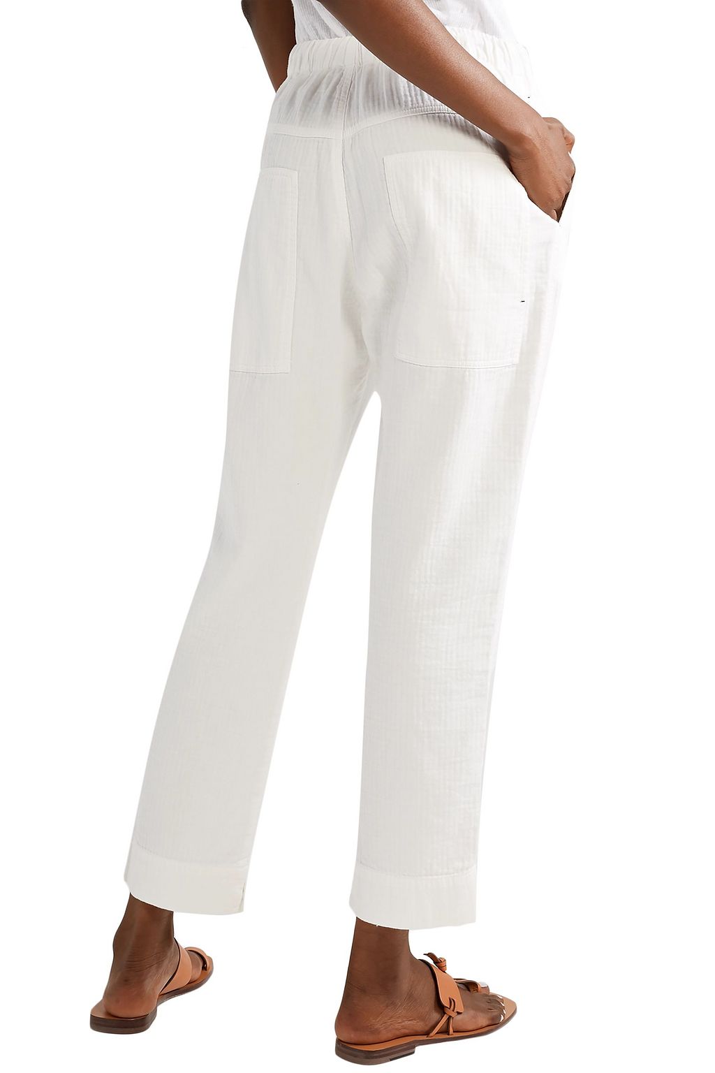 BASSIKE Herringbone cotton straight-leg pants