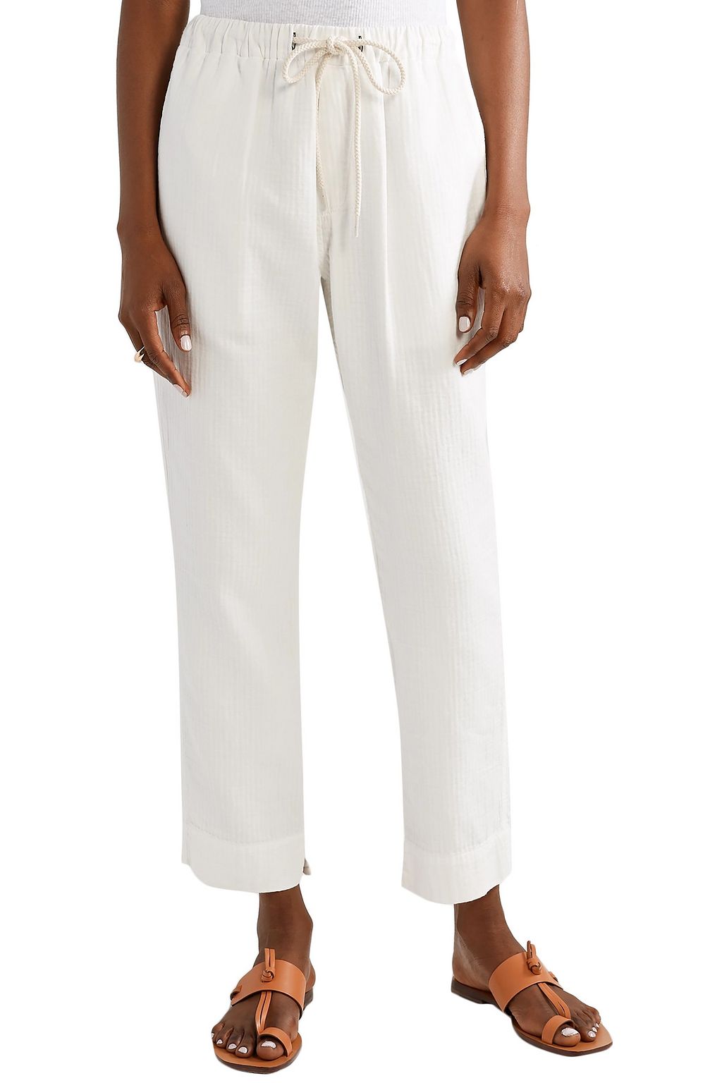 BASSIKE Herringbone cotton straight-leg pants