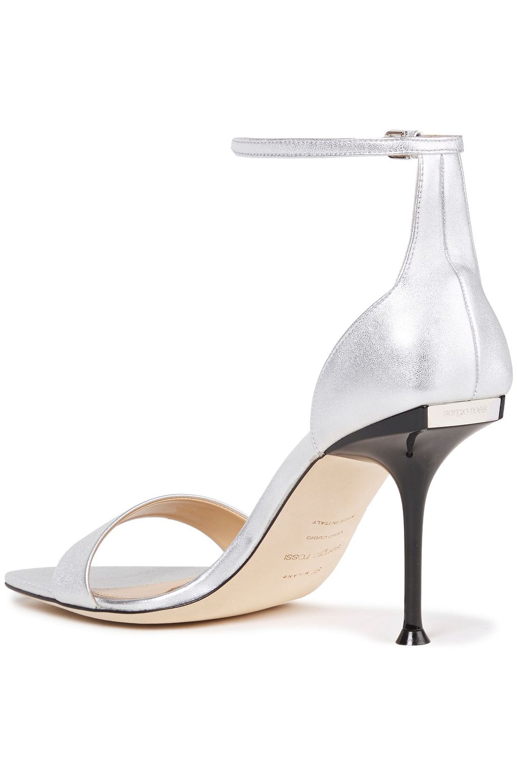 SERGIO ROSSI Metallic leather sandals