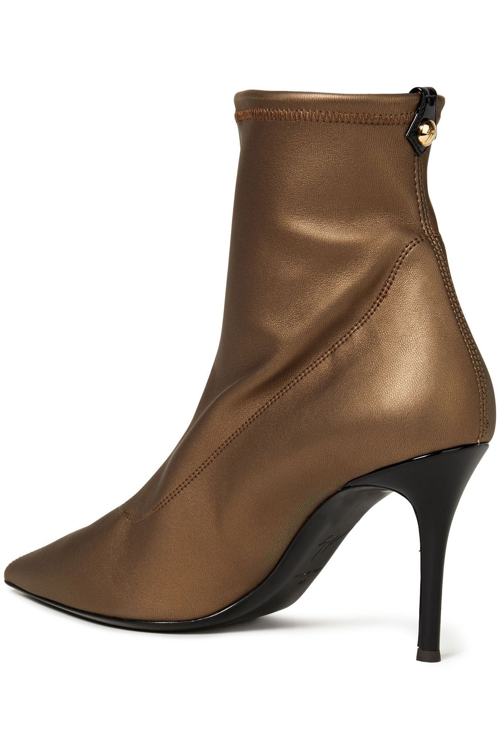 GIUSEPPE ZANOTTI Metallic faux stretch-leather sock boots
