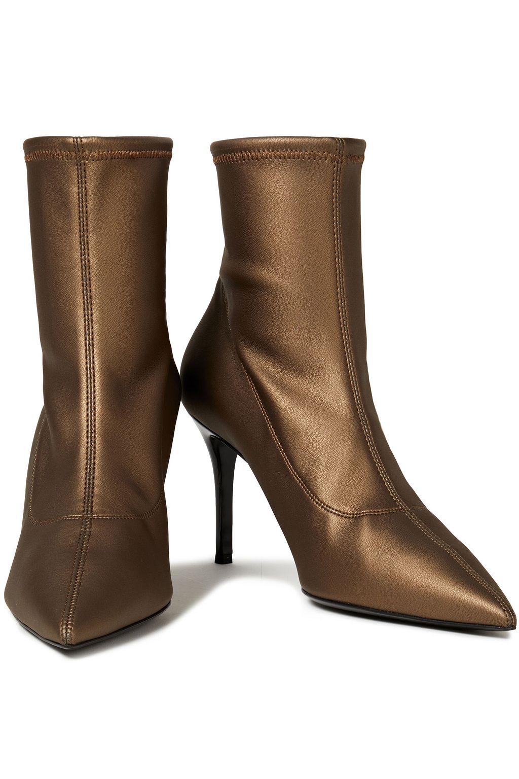 GIUSEPPE ZANOTTI Metallic faux stretch-leather sock boots